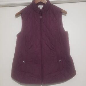 Light Weight Puffer Vests Croft & Barrow size‎ S Full Zip 2 pockets Maroon